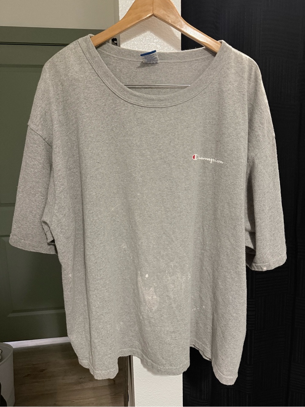 Champion Light Gray Men's Short Sleeve Logo Tee